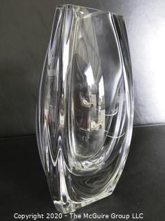 Baccarat Signed French Crystal Bouton D’or or Buttercup Vase. Measures approximately 8" tall. There is a small chip in vase mouth. 