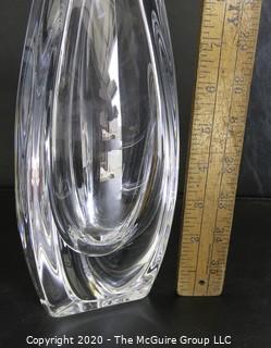 Baccarat Signed French Crystal Bouton D’or or Buttercup Vase. Measures approximately 8" tall. There is a small chip in vase mouth. 