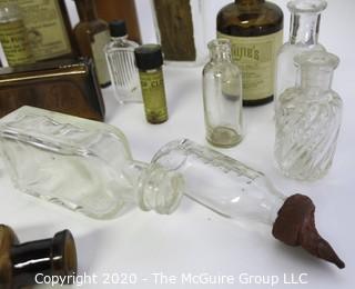 Collection of Antique Medical Bottles, Many with Labels.