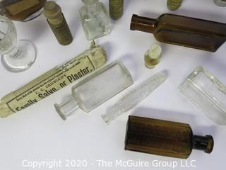 Collection of Antique Medical Bottles, Many with Labels.