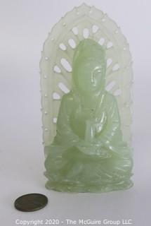 Carved Asian Stone or Jade Goddess Statue.  Measures approximately 4 1/2" tall.