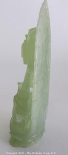 Carved Asian Stone or Jade Goddess Statue.  Measures approximately 4 1/2" tall.