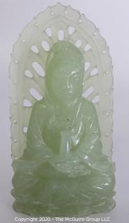 Carved Asian Stone or Jade Goddess Statue.  Measures approximately 4 1/2" tall.