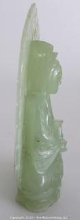 Carved Asian Stone or Jade Goddess Statue.  Measures approximately 4 1/2" tall.