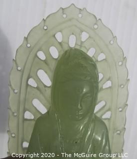 Carved Asian Stone or Jade Goddess Statue.  Measures approximately 4 1/2" tall.