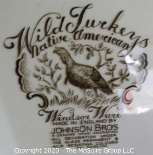 Johnson Bros Brothers Windsor Ware Native American Wild Turkeys Platter.  Measures approximately 20" long.