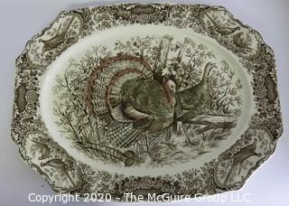 Johnson Bros Brothers Windsor Ware Native American Wild Turkeys Platter.  Measures approximately 20" long.