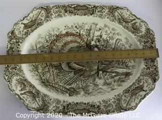 Johnson Bros Brothers Windsor Ware Native American Wild Turkeys Platter.  Measures approximately 20" long.