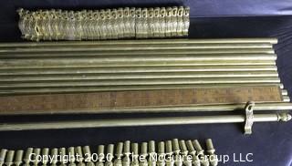 Thirteen Heavy Brass Stair or Tread Rods with Brackets and Pineapple Finials. 