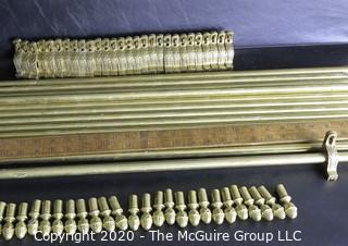 Thirteen Heavy Brass Stair or Tread Rods with Brackets and Pineapple Finials. 