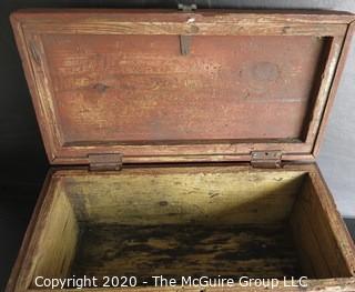 Primitive Hand Made Red Chest with Latch. Measures approximately 21" x 11" x 10"