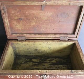 Primitive Hand Made Red Chest with Latch. Measures approximately 21" x 11" x 10"