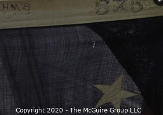 Large 45 Star American Flag with Stitched Stripes and Printed Stars; 1896-1906; Measures approximately 62 x 88".