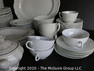 Set of White Heavy Porcelain Dishware made by Booth's of England.