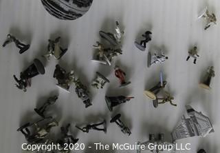 Large Lot of Star Wars Micro Machines Figures with Death Star and Vehicles Including TIE Fighters, Millennium Falcon, Etc.