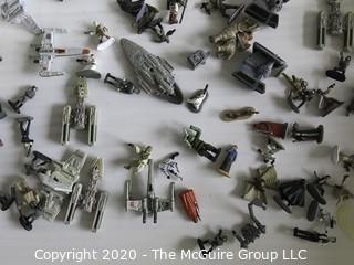 Large Lot of Star Wars Micro Machines Figures with Death Star and Vehicles Including TIE Fighters, Millennium Falcon, Etc.