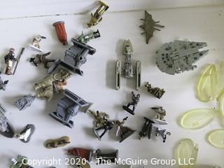 Large Lot of Star Wars Micro Machines Figures with Death Star and Vehicles Including TIE Fighters, Millennium Falcon, Etc.