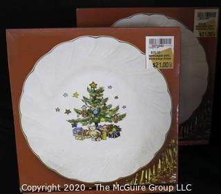 Several New Boxed Place Settings of Christmastime China.