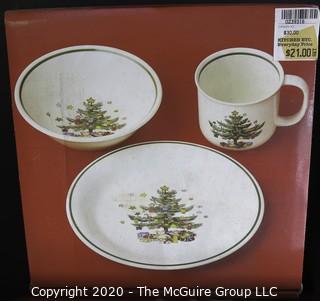 Several New Boxed Place Settings of Christmastime China.