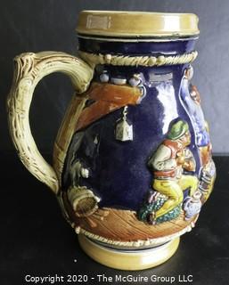 German Porcelain Hand Painted Beer Stein.