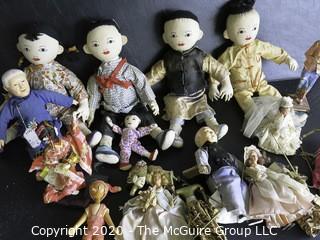 Collection of Vintage Dolls Including Several from Asia.