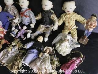 Collection of Vintage Dolls Including Several from Asia.