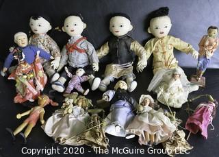 Collection of Vintage Dolls Including Several from Asia.