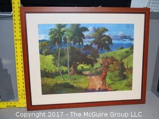 Framed original tropical landscape photo; signed (Outside Dimensions: 25 x 31") 