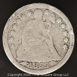 1853 Liberty Seated Dime; Arrows