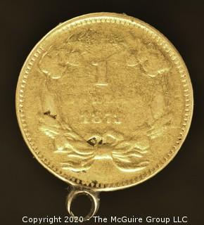 1873 Gold Dollar Indian Princess; Large Head Open 3