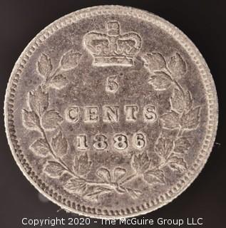 1886 Canadian Nickel; Small 6