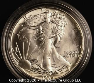 1988 American Eagle Silver Dollar; in presentation box