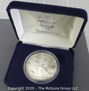 1988 American Eagle Silver Dollar; in presentation box