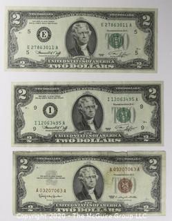 (1) 1963 Red Seal 2 Dollar Currency Note and (5) 1976 2 Dollar Currency Notes 