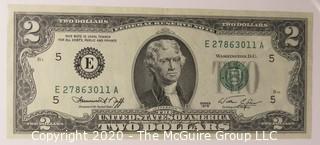 (1) 1963 Red Seal 2 Dollar Currency Note and (5) 1976 2 Dollar Currency Notes 