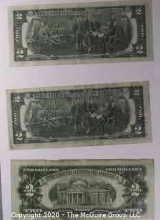 (1) 1963 Red Seal 2 Dollar Currency Note and (5) 1976 2 Dollar Currency Notes 