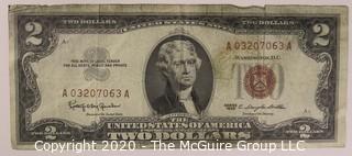 (1) 1963 Red Seal 2 Dollar Currency Note and (5) 1976 2 Dollar Currency Notes 