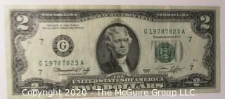 (1) 1963 Red Seal 2 Dollar Currency Note and (5) 1976 2 Dollar Currency Notes 