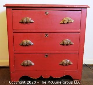 Wooden Painted 3 drawer chest; 14"D x 28"W x 28 1/2"T