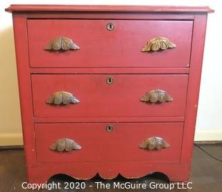 Wooden Painted 3 drawer chest; 14"D x 28"W x 28 1/2"T