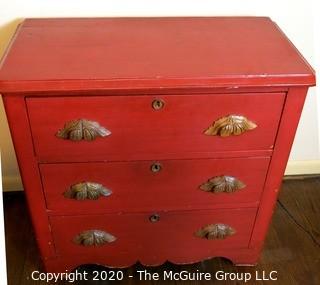 Wooden Painted 3 drawer chest; 14"D x 28"W x 28 1/2"T