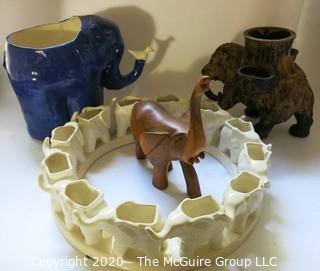 Group of Elephant Decorative Items.