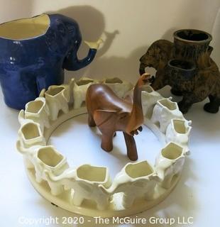 Group of Elephant Decorative Items.