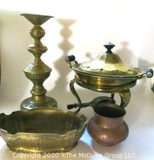 Collection of brass and copper housewares