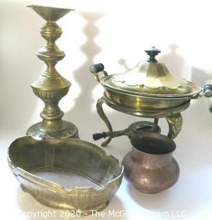 Collection of brass and copper housewares