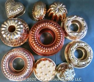 Large Group of Copper Kitchen Molds. 