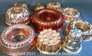 Large Group of Copper Kitchen Molds. 