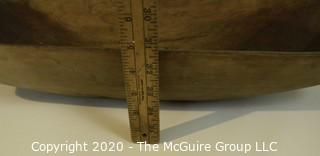 Long Antique Hand Hewn Primitive Bread or Dough Bowl; 12" x 25" x 4 1/2"T