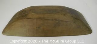 Long Antique Hand Hewn Primitive Bread or Dough Bowl; 12" x 25" x 4 1/2"T