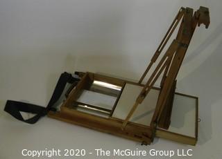 Vintage Grumbacher made in France, Folding Field Easel for Plein Air with Strap and Umbrella (not shown)